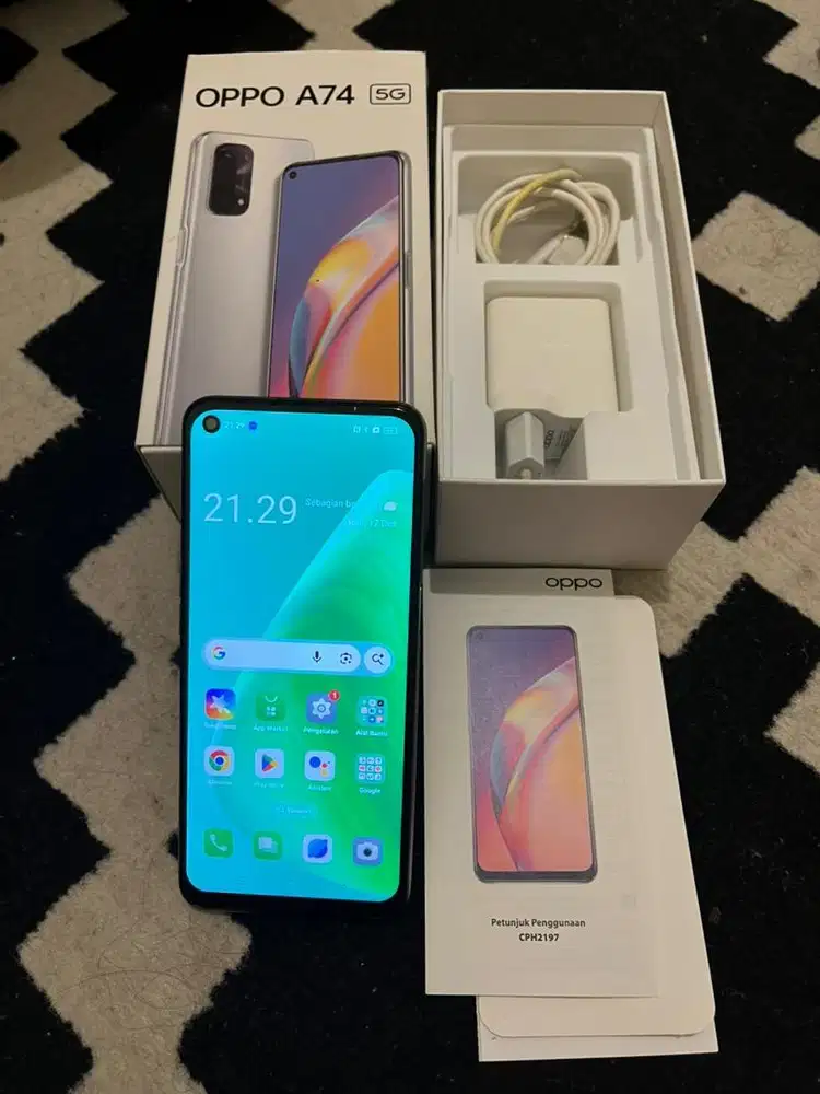 Oppo A74 5G ram 6/128gb mulus no minus fullset original ex Grs Resmi