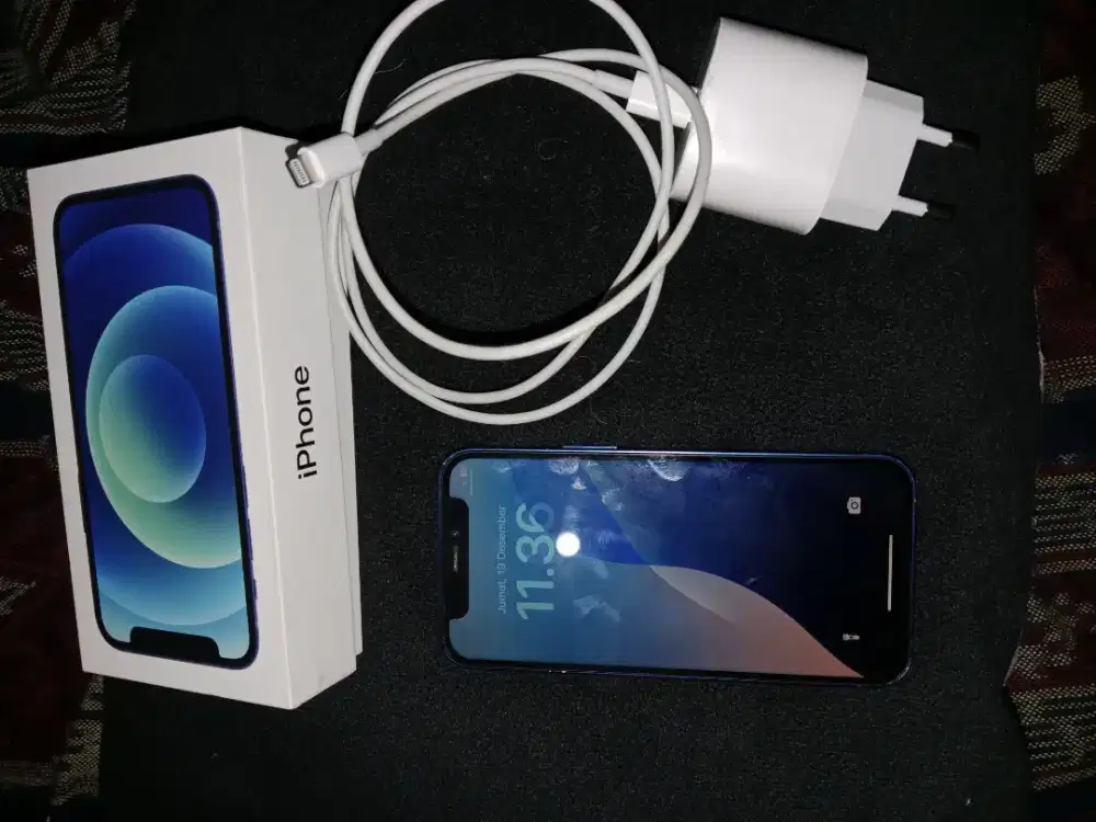 Iphone 12 mini second warna biru kondisi bagus