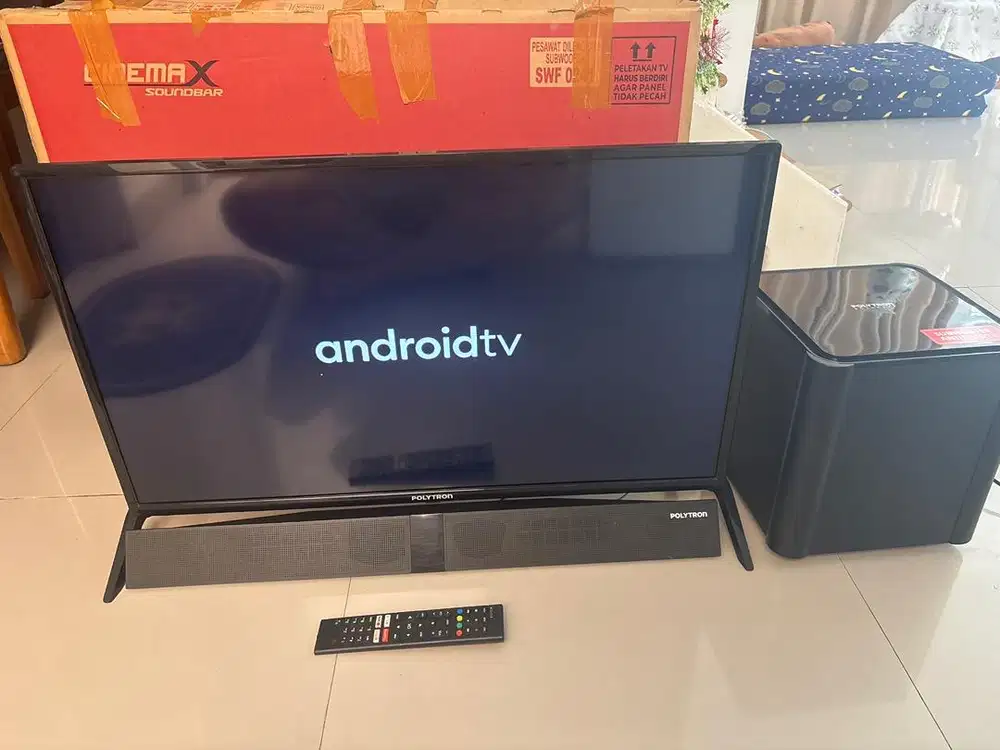 Dijual cepat tv 32in polytron andorid komplit dan ori