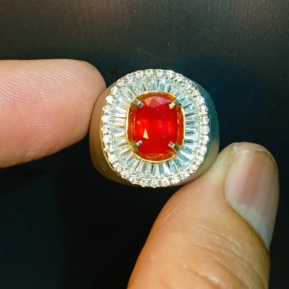 merah Bara Api Padpaparadscha color Sapphire 2.18 ct Hbe Tanzania