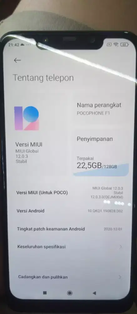 Poco f1 ram 6/128 batangan orian