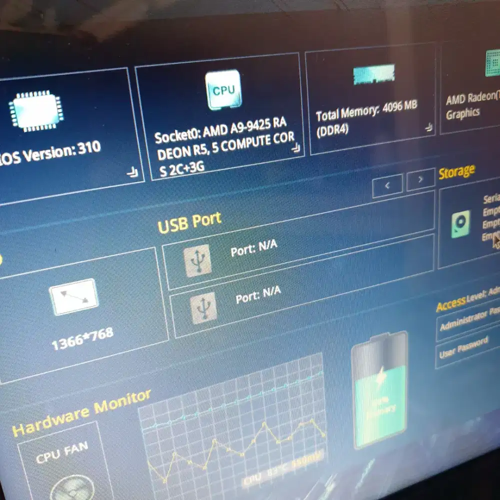 MAINBAORD ASUS X441B - AMD A9 - DDR4 4GB