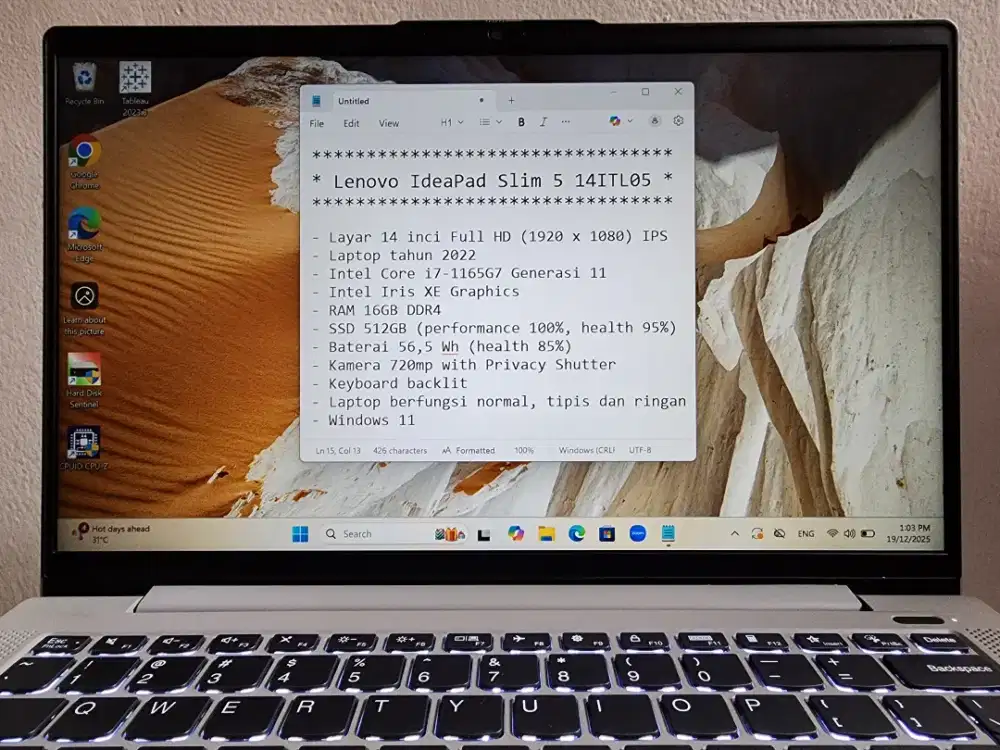 Laptop orang IT, Laptop untuk belajar dan kerja, Lenovo IdeaPad Slim 5
