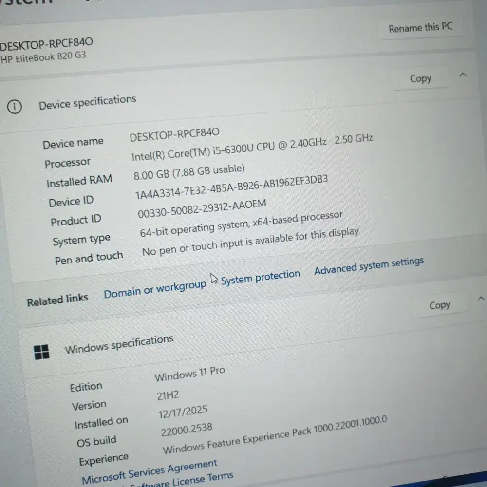 SODIM DDR4 8GB - PC 2400T