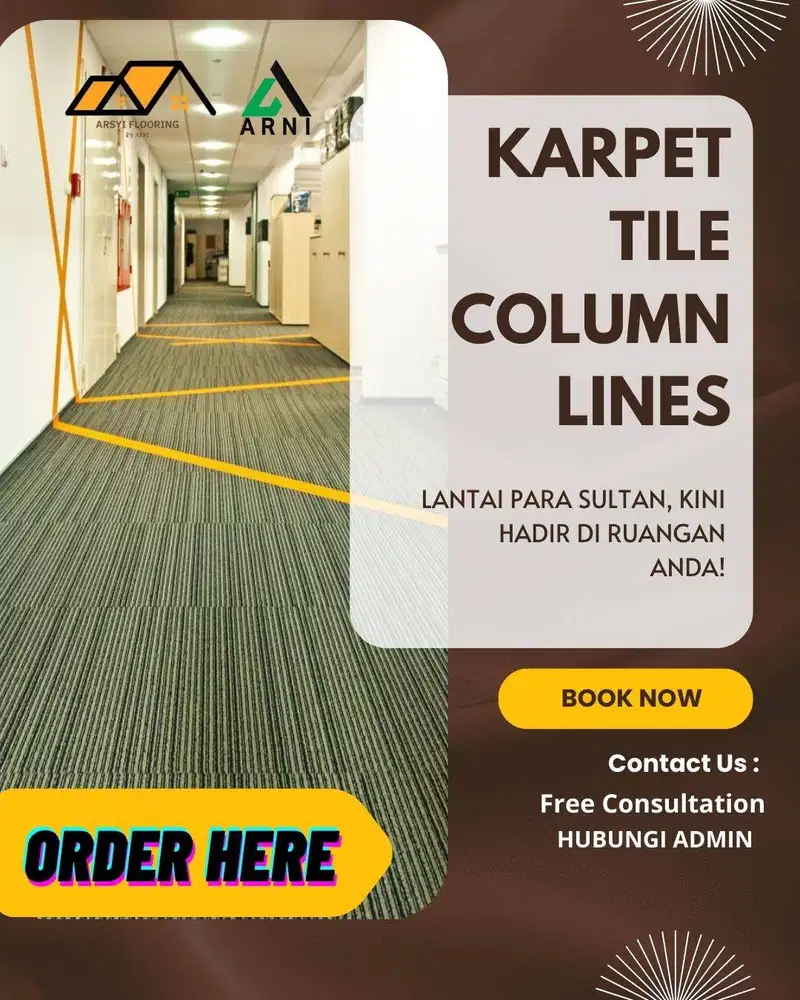 Karpet Tile Column Lines|Karpet Kantor