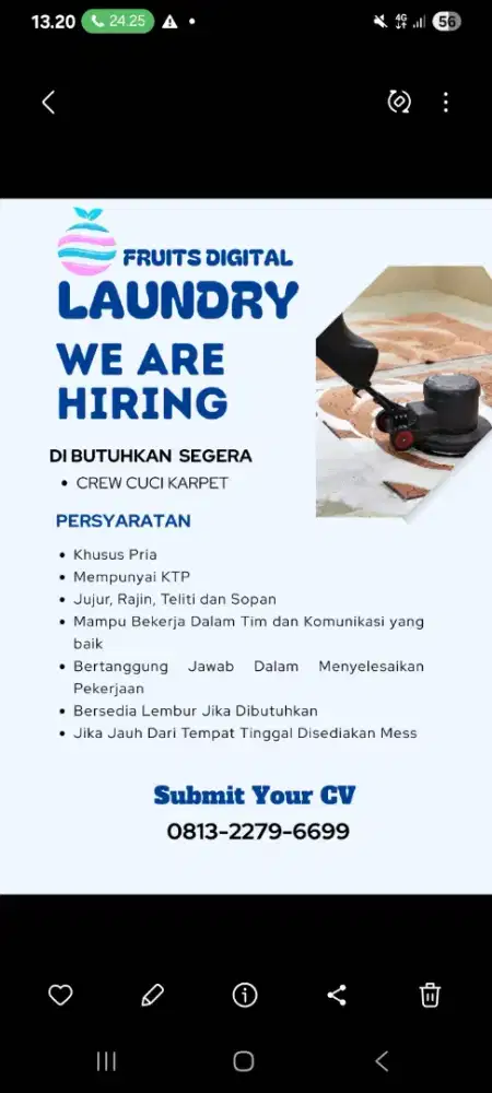 Di Butuhkan Crew Karpet (SEGERA)