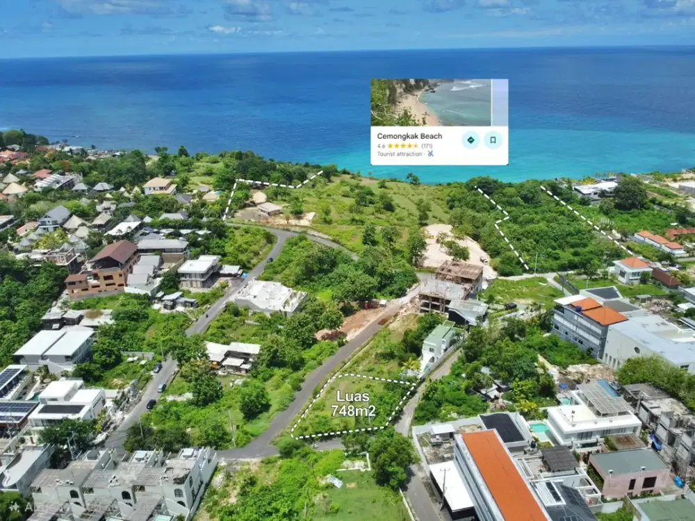 Tanah Ocean View Lingkungan Villa Dekat Pantai