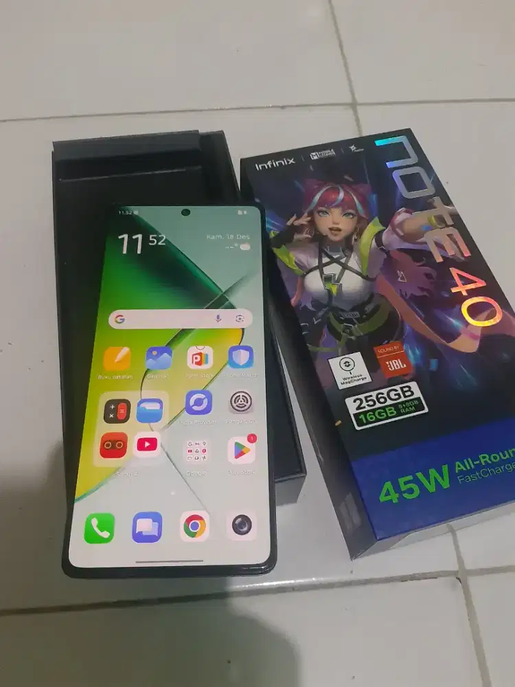 Infinik note 40 4g 8/256gb fullset ori