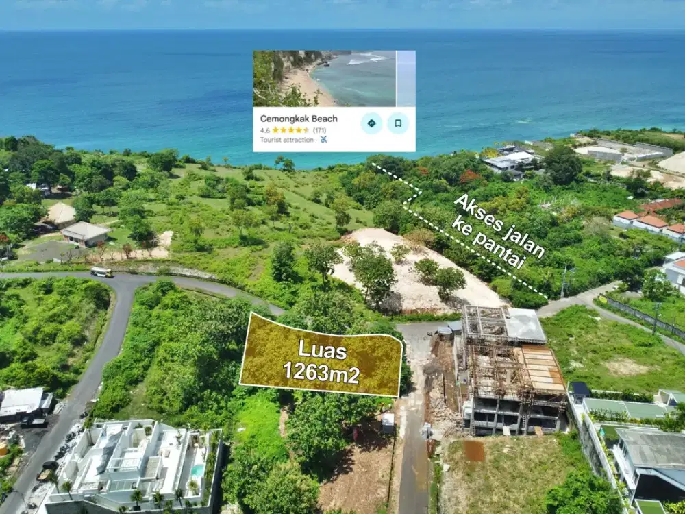 Tanah Ocean View di Pantai Cemongkak dan Bingin