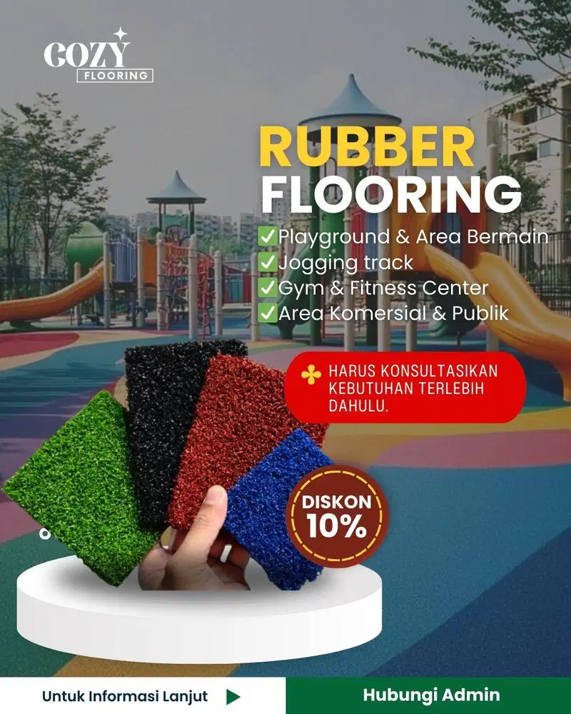 Rubber Flooring playground | Lantai rubber cor outdoor jogging track