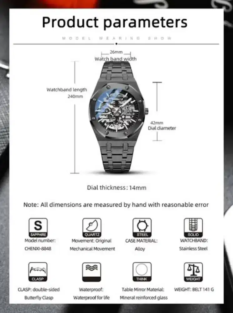 CHENXI jam tangan tipe 8848 