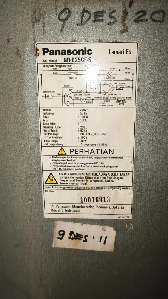 Kulkas 2 pintu panasonic