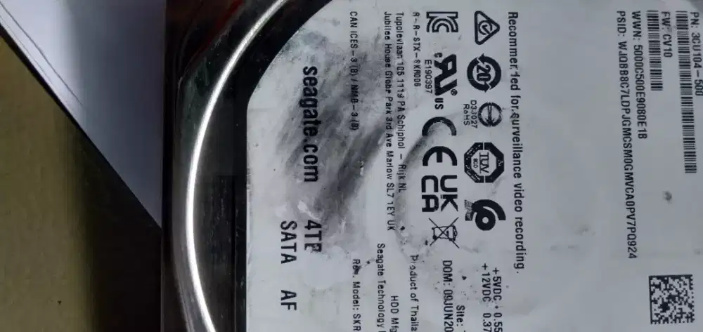 Di jual hardia untuk di pakai cctv,komputer pc leptop 4 TB 1,160 gb 1