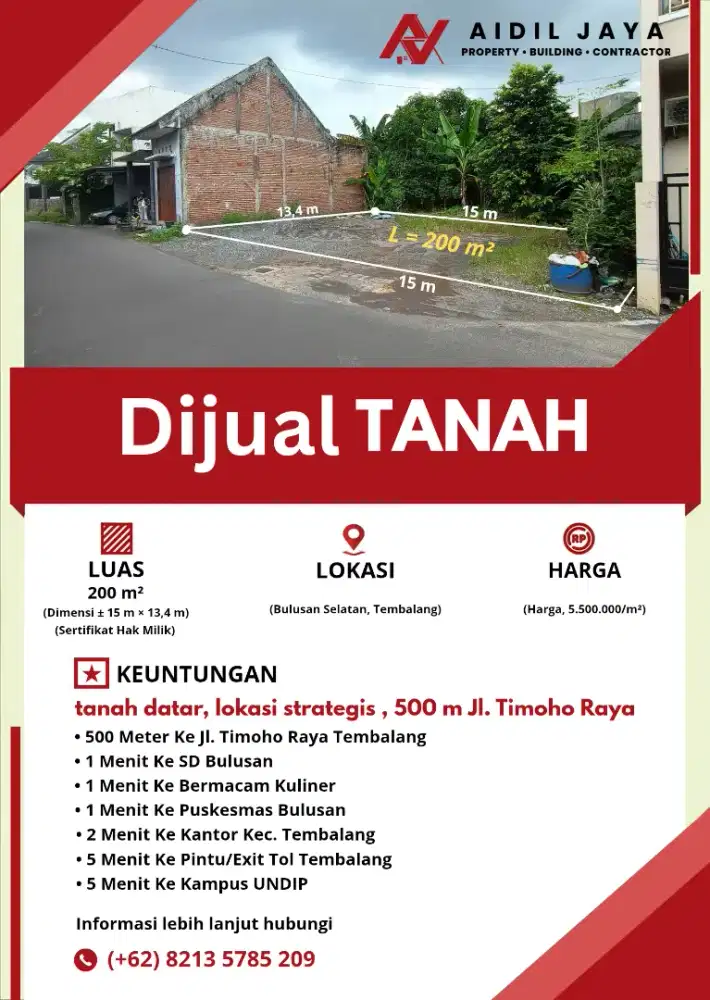 Tanah Murah Bulusan Tembalang Cocok Untuk Kos-kosan