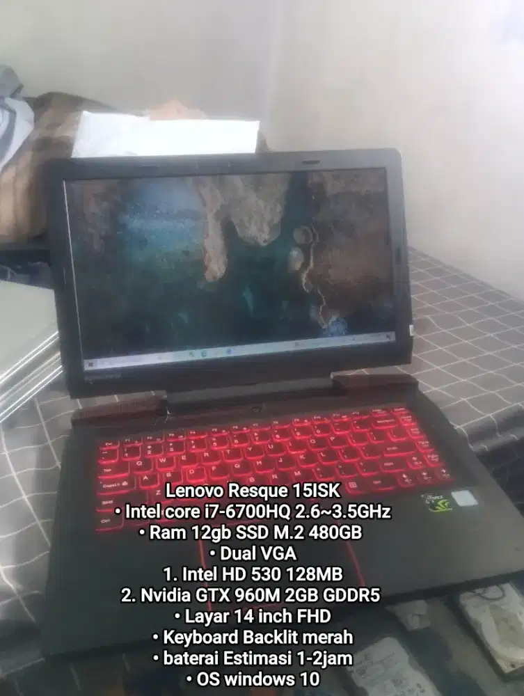 Laptop gaming Lenovo Rescuer i7-6700hq GTX 960m
