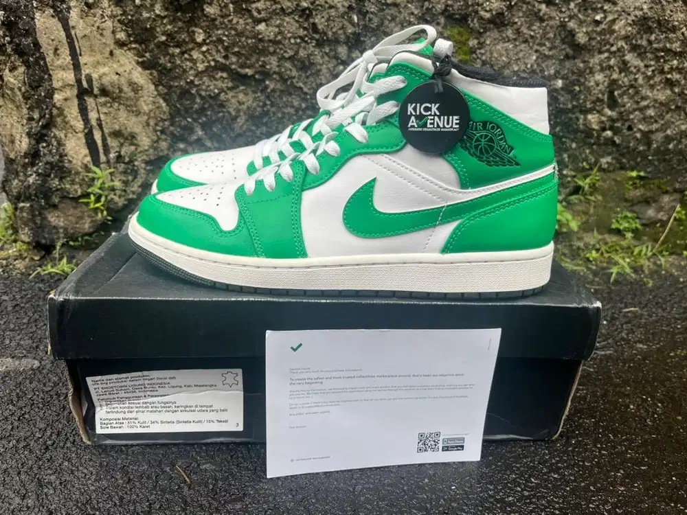 Sepatu Nike Air Jordan 1 Mid Lucky Green