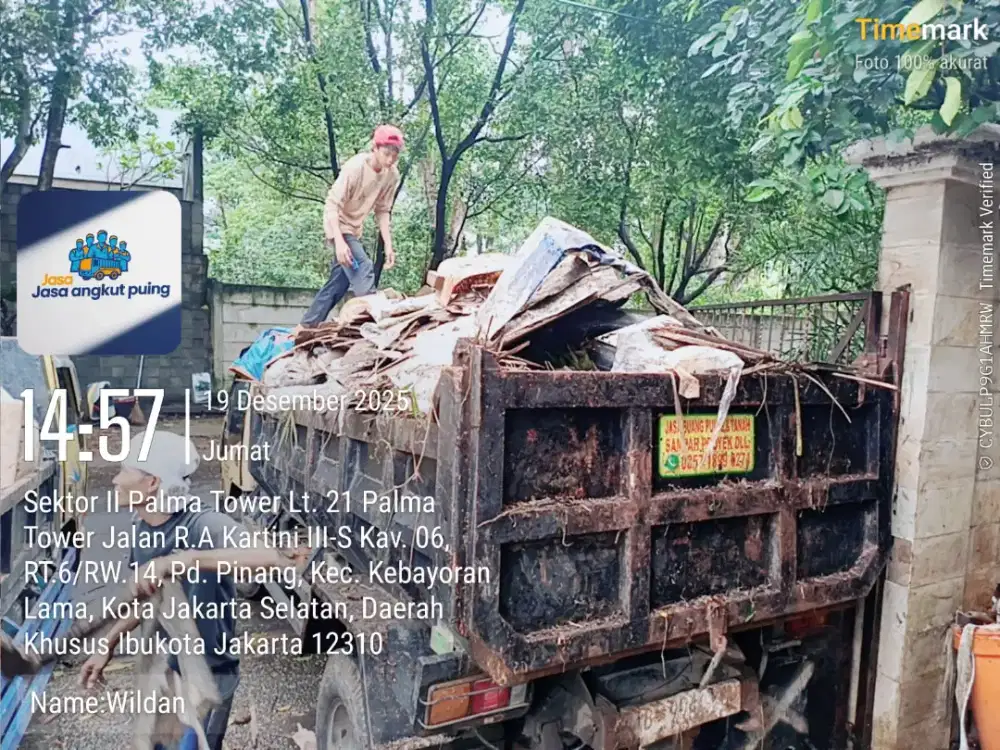 Jasa buang sampah puing