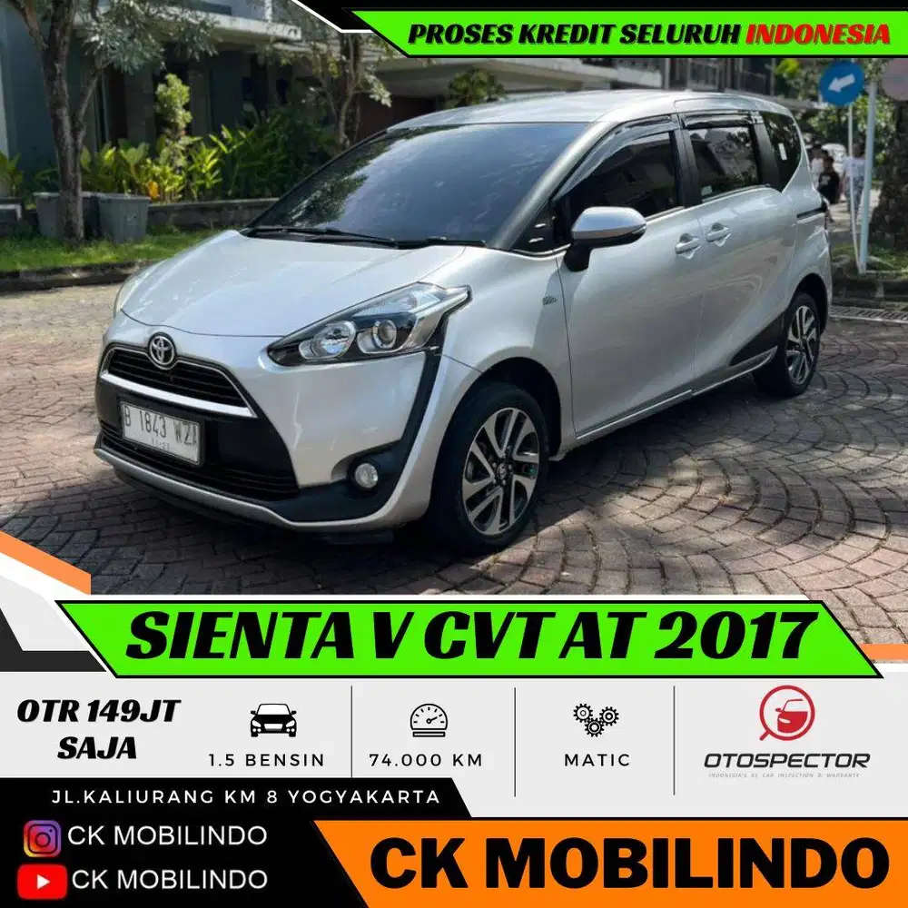 (Dp10jt) Toyota Sienta V CVT Matic 2017 Pajak Baru Kredit Murah