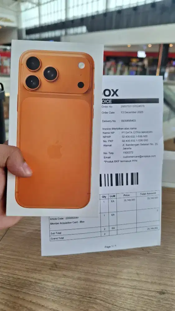 Iphone 17 pro max 256gb orange baru IBOX harga nett