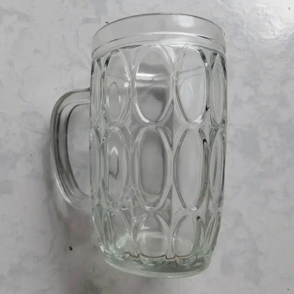 Gelas Kaca Gagang Jempol Bening