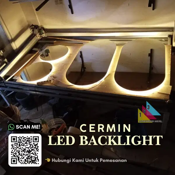 Cermin Sandblast dan Backlight LED Premium – Lampu Cermin Kamar Mandi