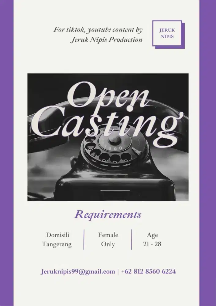 Talent Kreatif untuk Tiktok dan YouTube