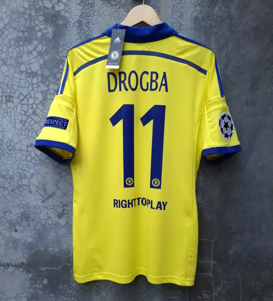 Jersey baju bola kaos original chelsea 2014 2015 away size M drogba