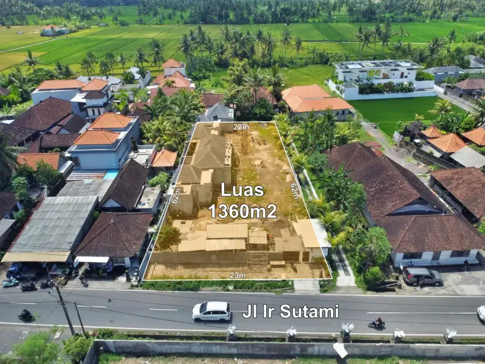 Tanah Jalan Utama Kemenuh Ubud Bonus 3 Villa Baru