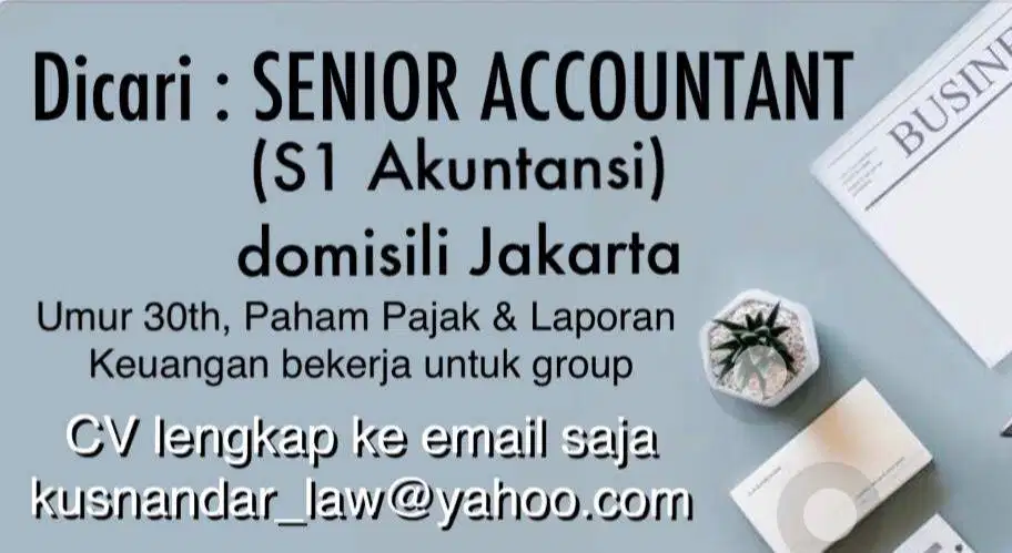 Loker SENIOR ACCOUNTANT (S1 Akuntansi)