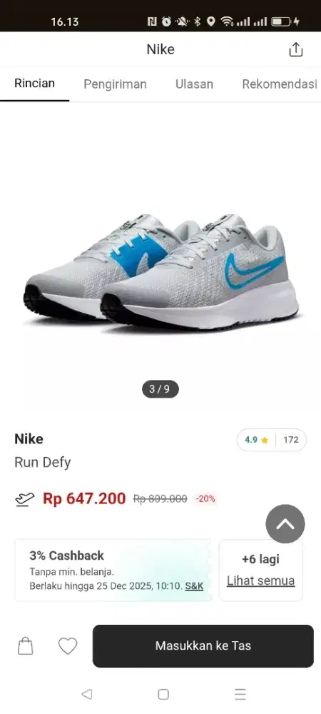 Sepatu Nike run dufy