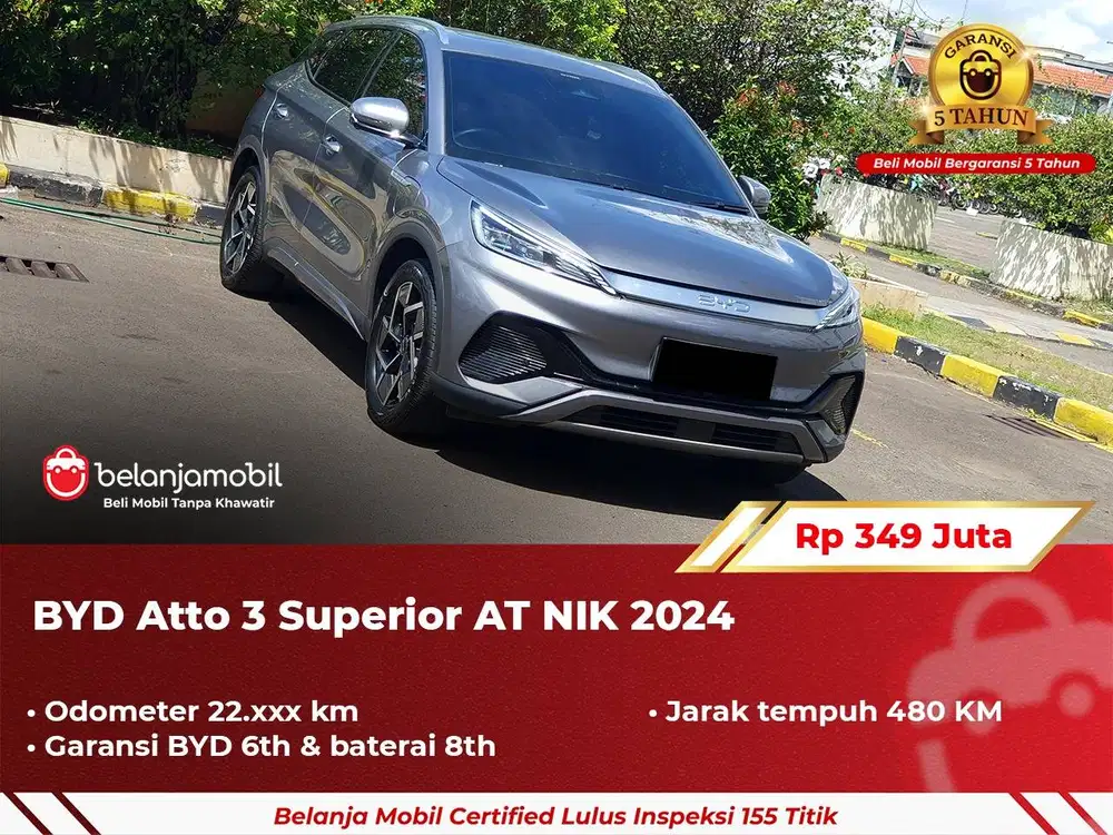 [ GARANSI 5TH ] BYD Atto 3 Superior AT 2024/2025