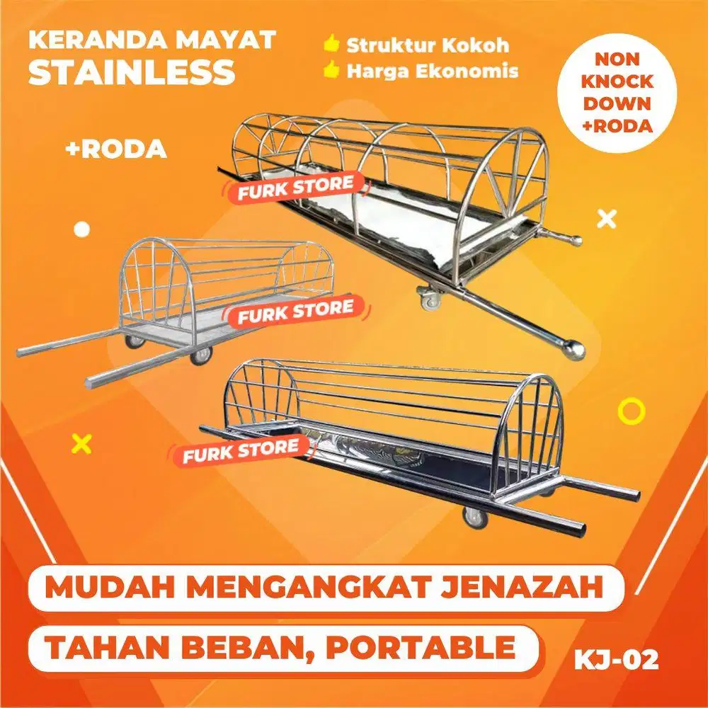 Keranda Mayat Non Lipat KJ02 - Keranda Stainless | Keranda Jenazah
