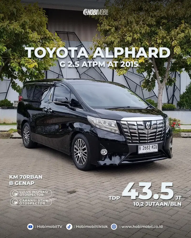 Alphard G ATPM 2.5 at 2015/2016 garansi mesin 5 tahun