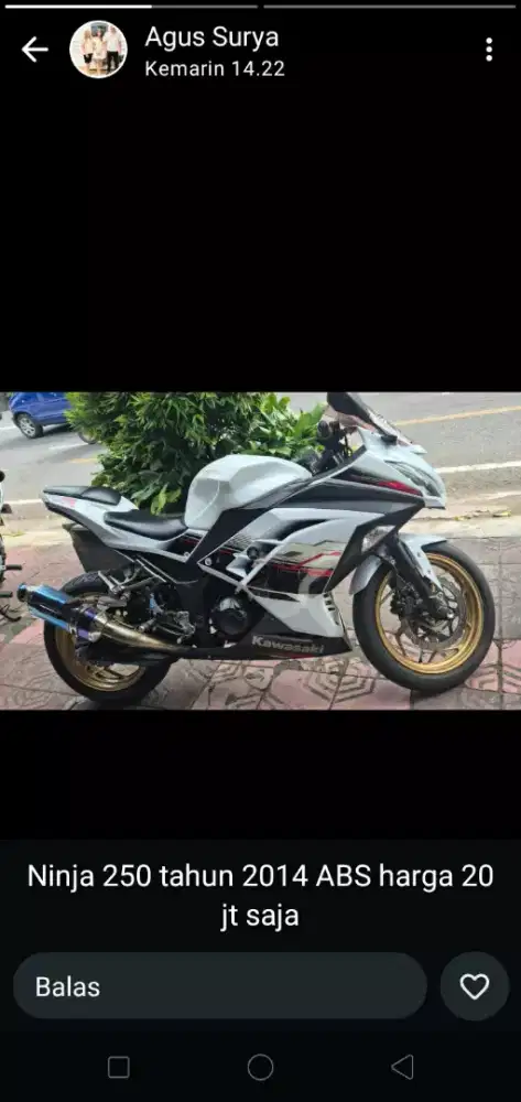 ninja 250 cc plat BE Lampung pajak hidup sampai bln 3 nopol pisik 2030