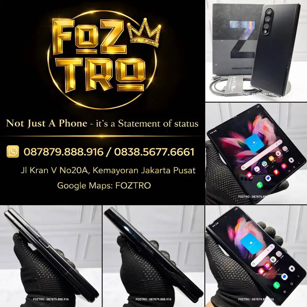 Samsung Galaxy Z Fold 3 5G 12/512GB Black Fullset Resmi SEIN No Minus