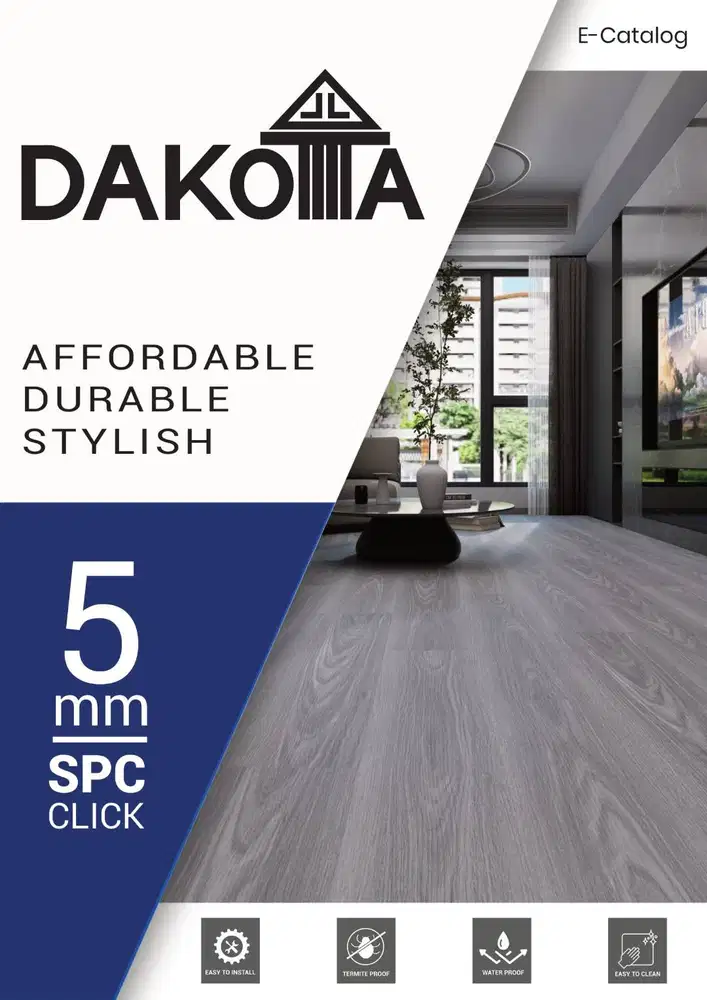 SPC Dakota Flooring Motif Kayu Tebal 5mm-Lantai Spc Anti Rayap
