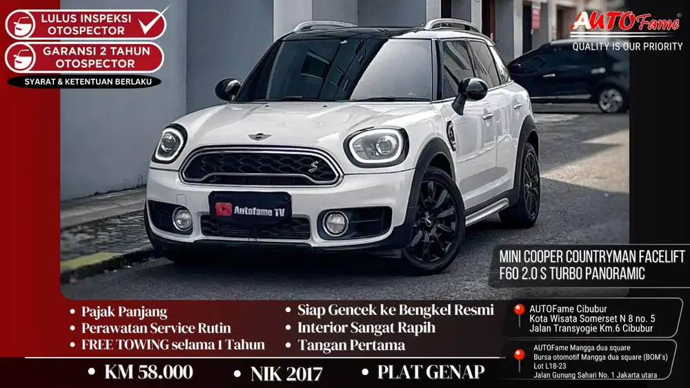 Mini Cooper Countryman Facelift F60 2.0 S Turbo Panoramic NIK 2017