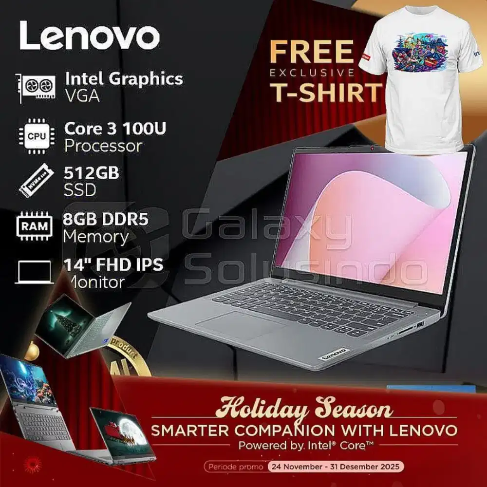 Lenovo Ideapad Slim 3 14IRU8-6CID - Core i3-1315U 256GB SSD 8GB RAM