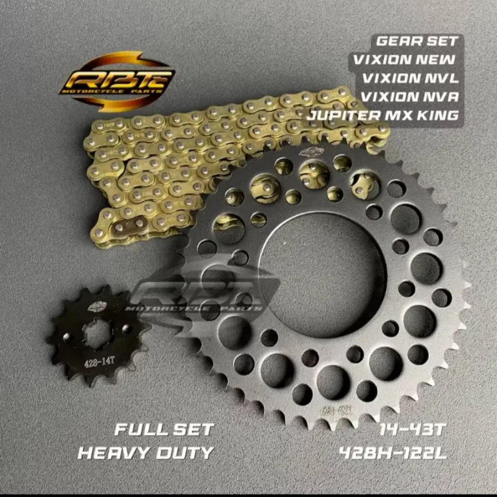 Gear set Vixion new, nvl, nvr