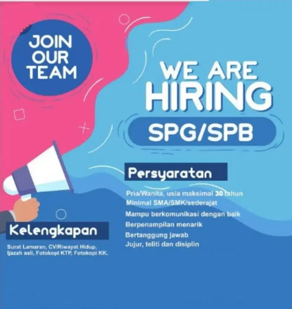 Dibutuhkan segera Leader dan SPG/SPB