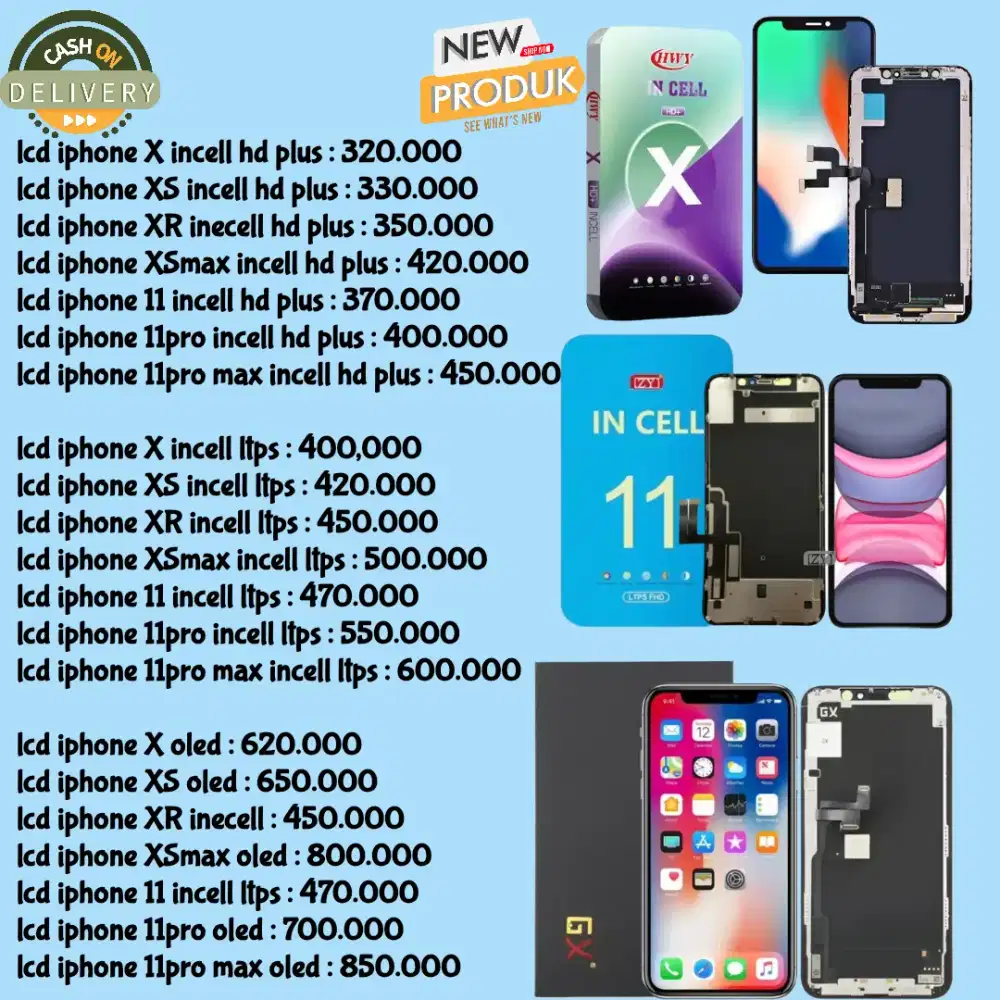 lcd iphone new free pasang dan home service