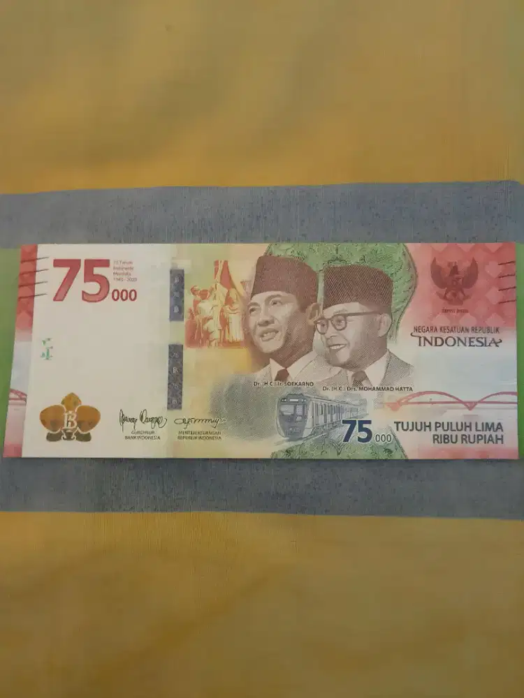 Uang pecahan 75 ribu seri bagus