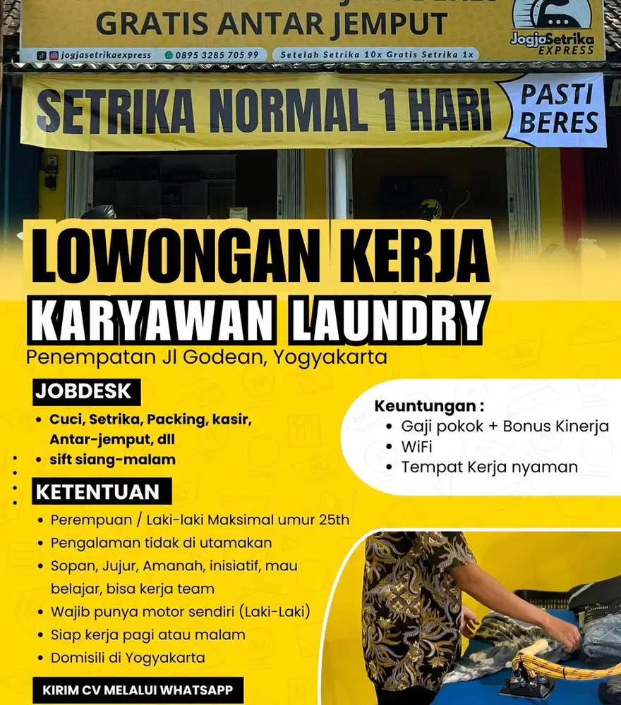 Karyawan laundry wilayah godean