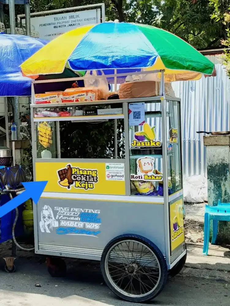 Gerobak jualan tinggal pakai