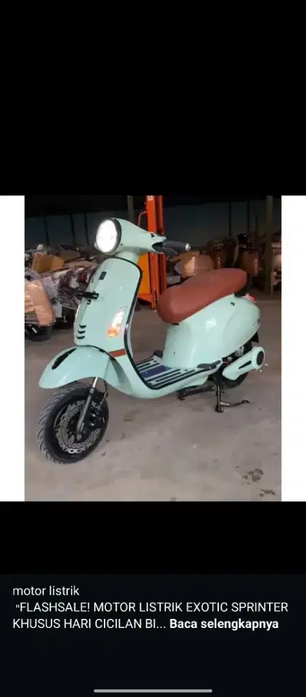 MOTOR LISTRIK EXOTIC SPRINTER HARI INI CICILAN BISA FREE 2X TANPA DP