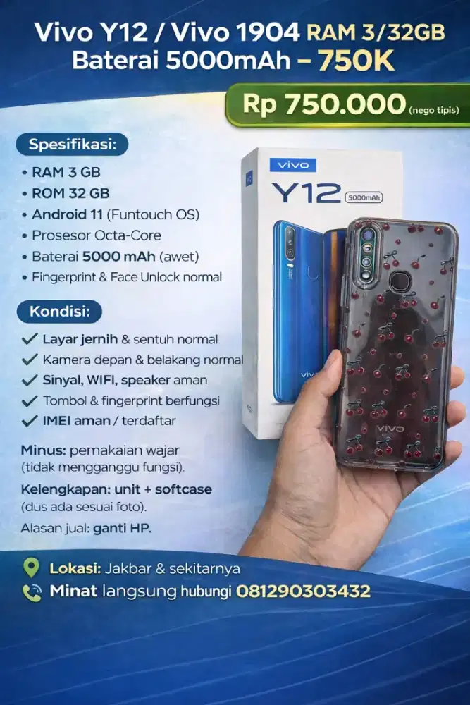 Vivo Y12 / Vivo 1904 RAM 3/32GB