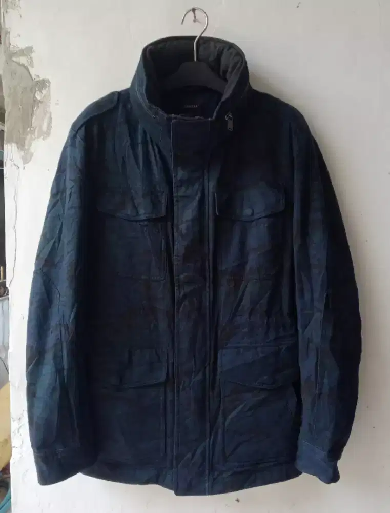 ZIOZIA BLUE BLACK CAMO TS Canvas Parka Military Style Jacket