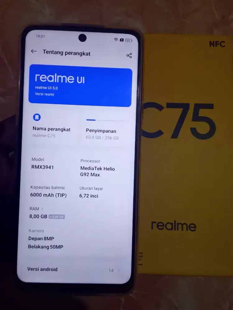 Realme c75 nfc ram 8+8/256 like new
