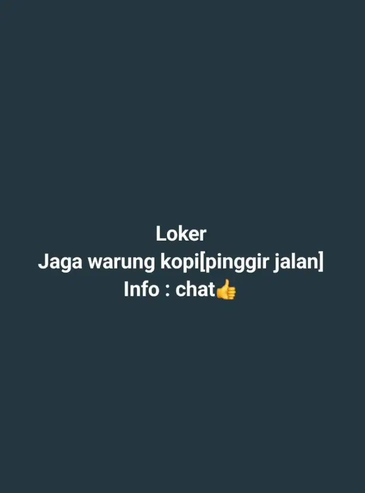 Loker gaji 3juta/100 perhari jaga warung