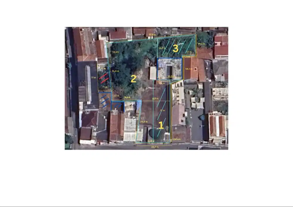 Jual Tanah Kavling Tengah 1425 m² - BISA PER METER - Harga 2,5 Jt